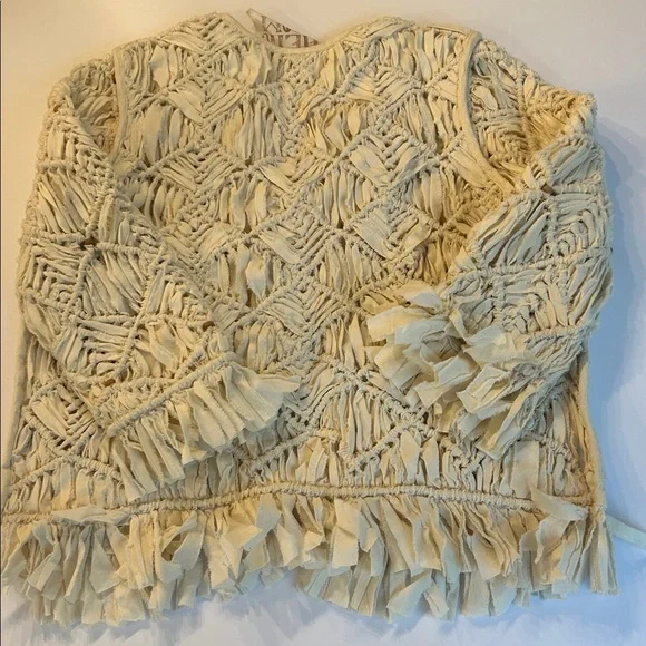 Free People women's heirloom macrame jacket. - Picture 3 of 6